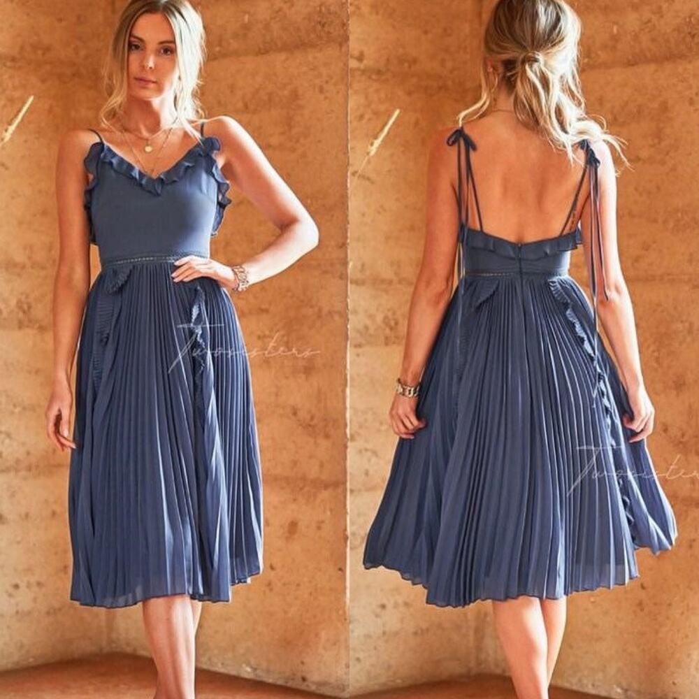 TwoSisters Maia Dress in Steel Blue